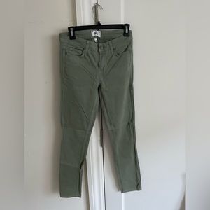 paige green skinny jeans size 27